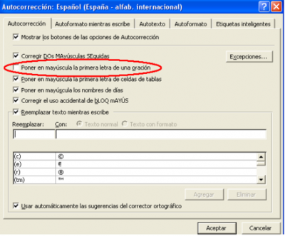 Poner en Mayúscula la 1ª Letra de una Oración